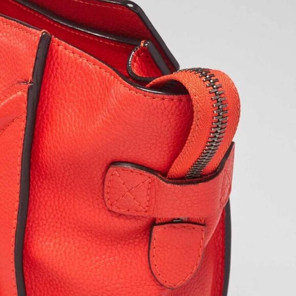 Celine Orange Pebbled Leather Micro Luggage Tote Bag - Picture 4 of 12